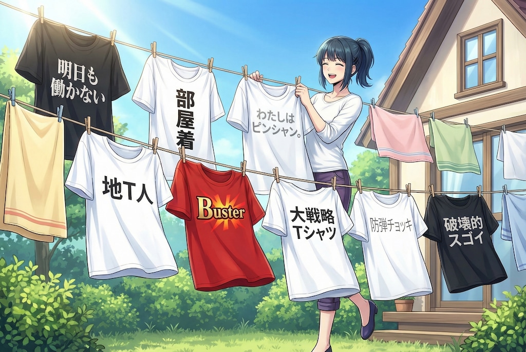 Tシャツの干し直し