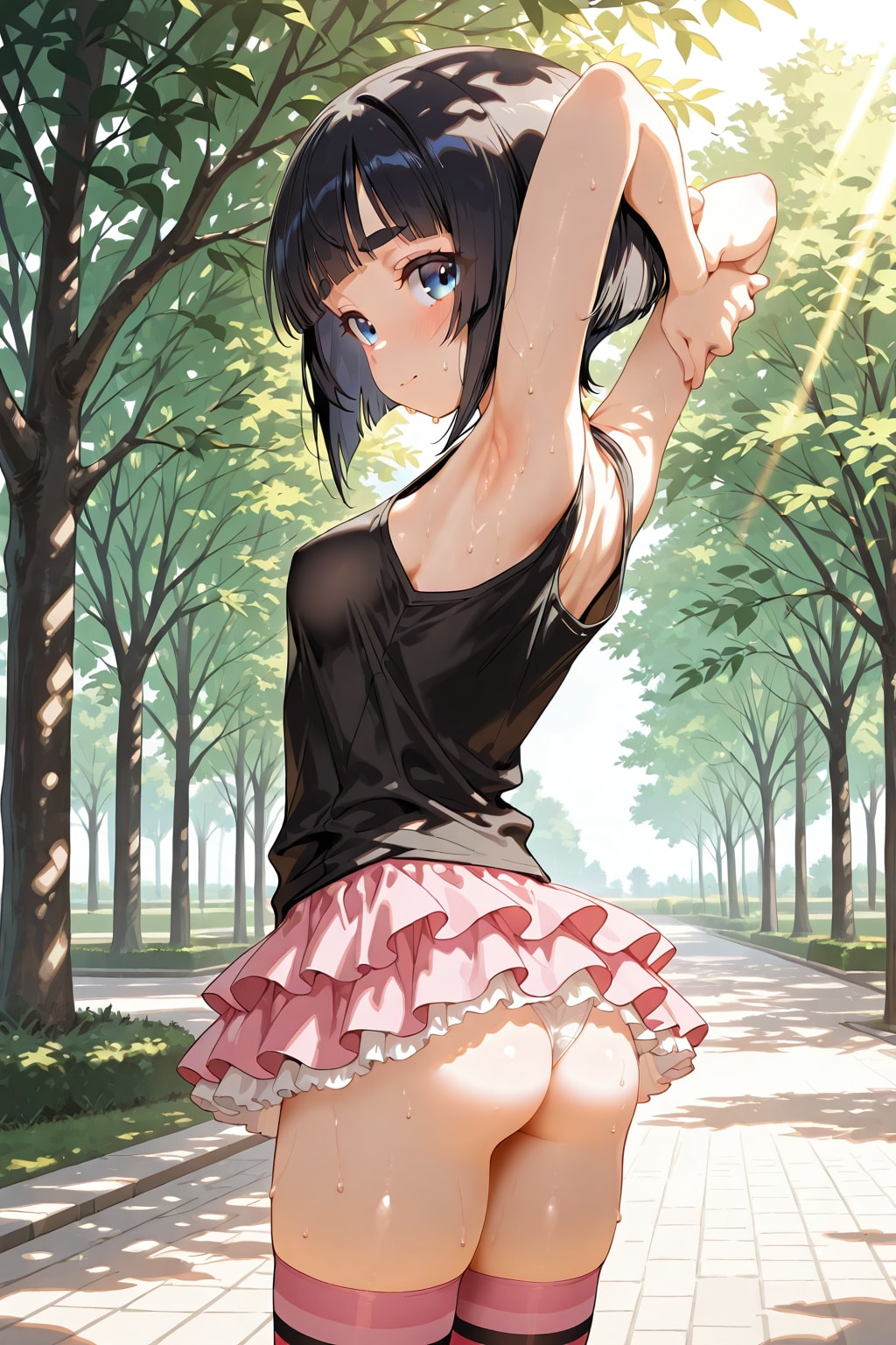 公園で私服編、後ろから