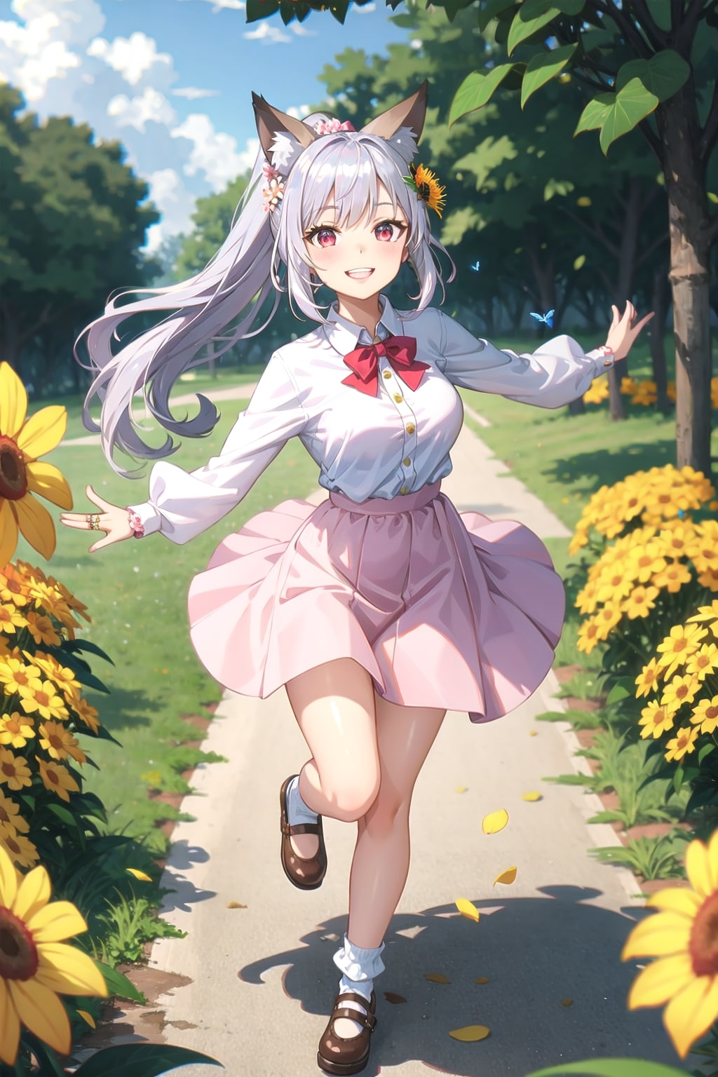 ポニーテールで