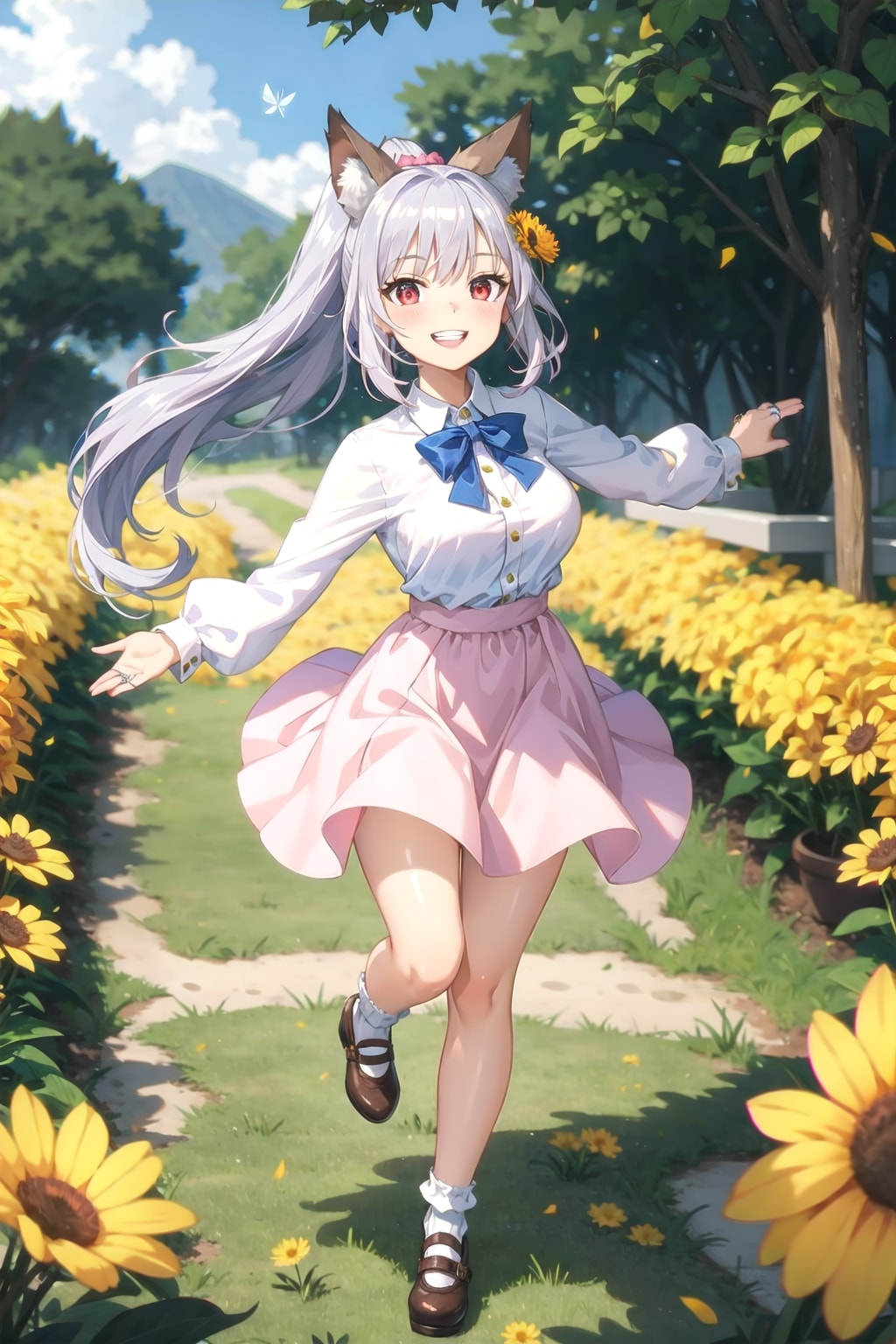 ポニーテールで