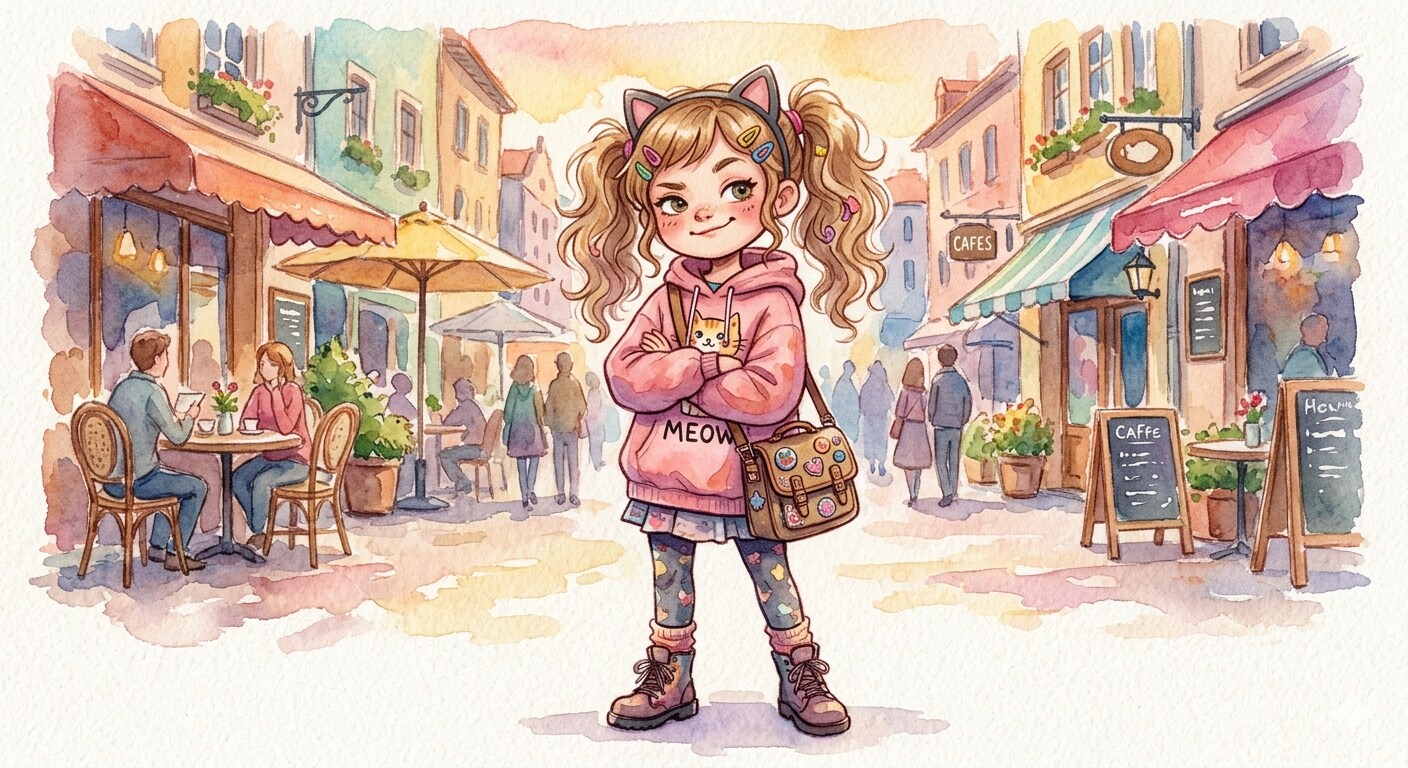 街に立つ女の子
