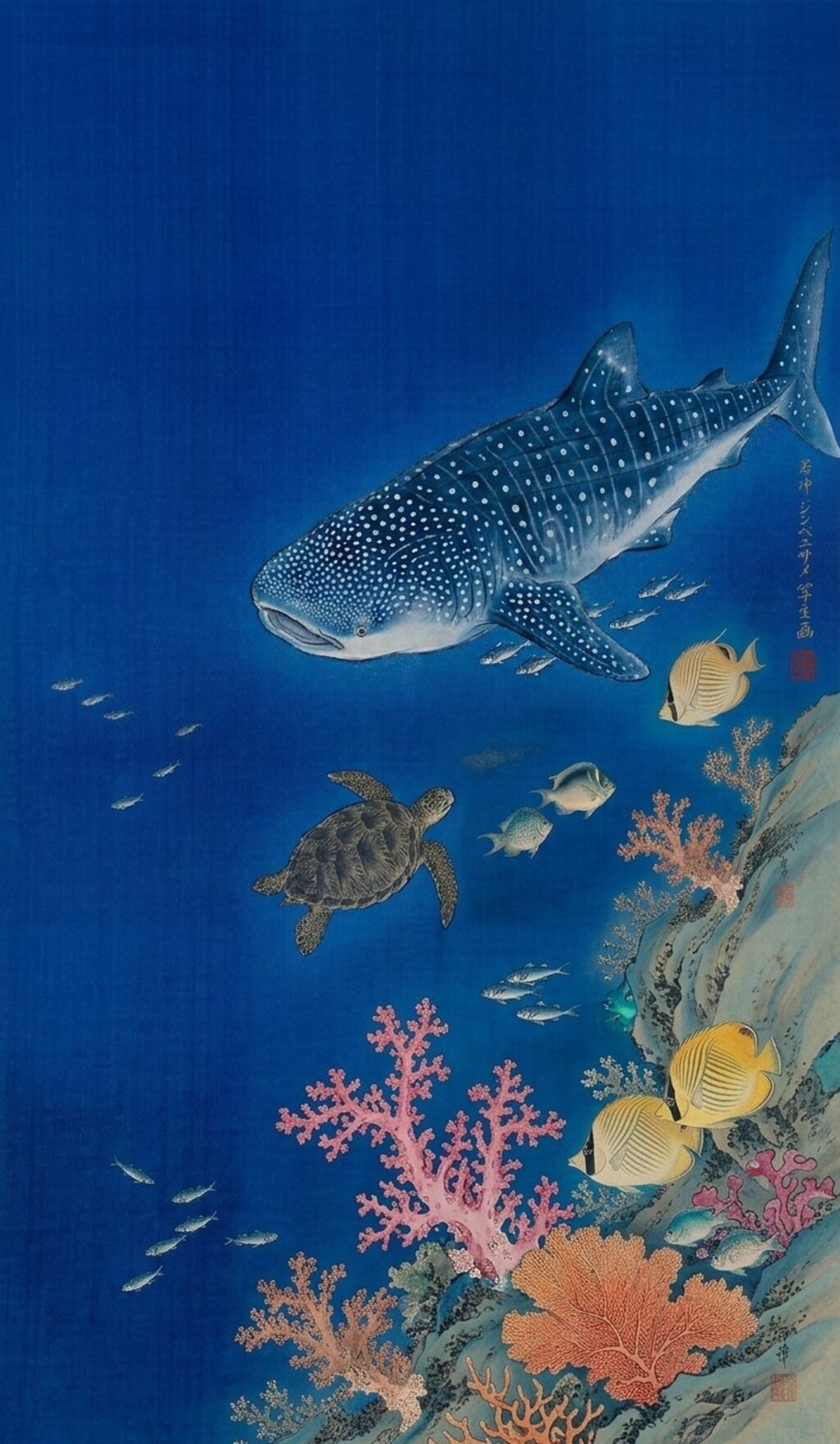 伊藤若冲風　琉球海中絵図
