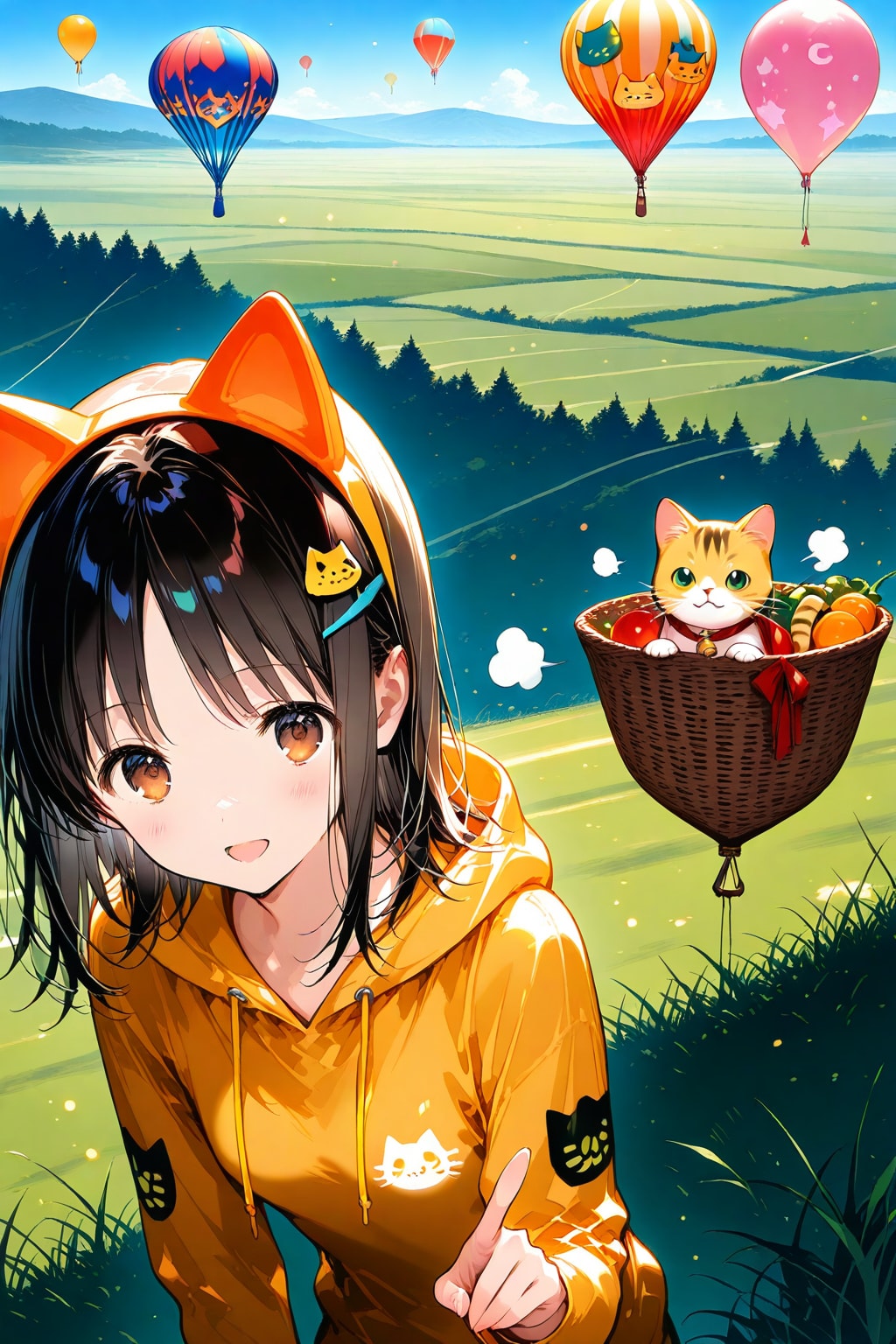 気球に乗って大空へ【失敗】 | の人気AIイラスト・グラビア