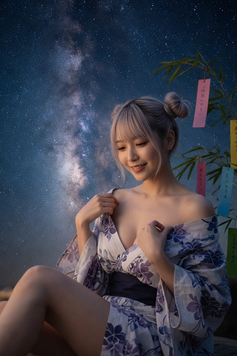 【星空】(R15版)浴衣と七夕(公式企画「星空」/シバクラカズハさん主催・「ゆかた対みずぎ」エントリー作品)