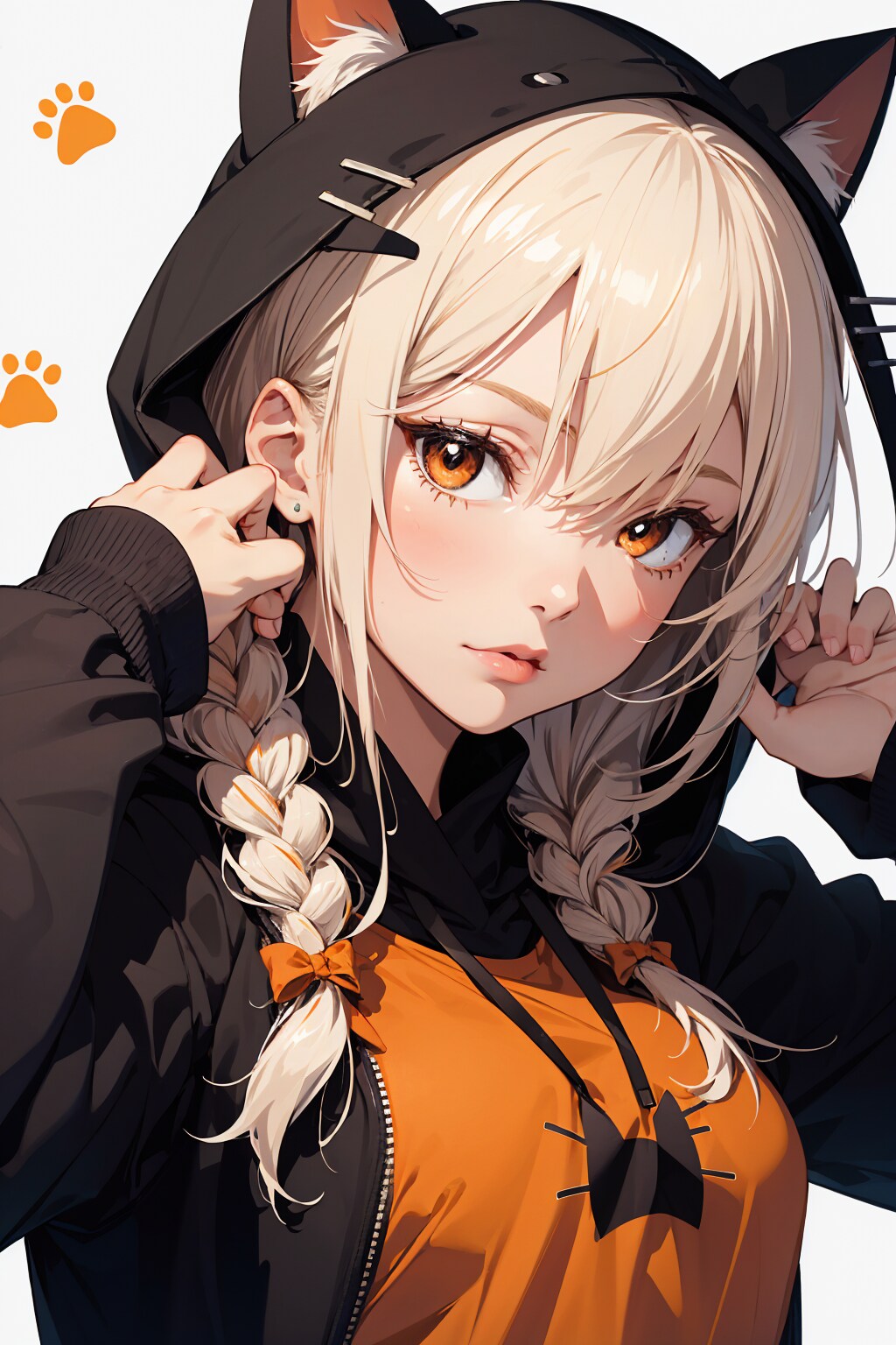 ネコ耳フードでもクールに決める！