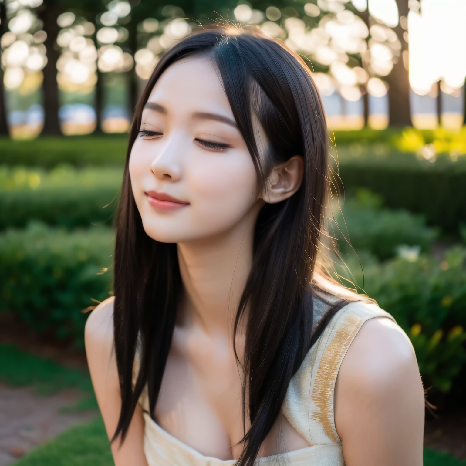 黒髪ロングでワンピースの美女５８ | の人気AIイラスト・グラビア