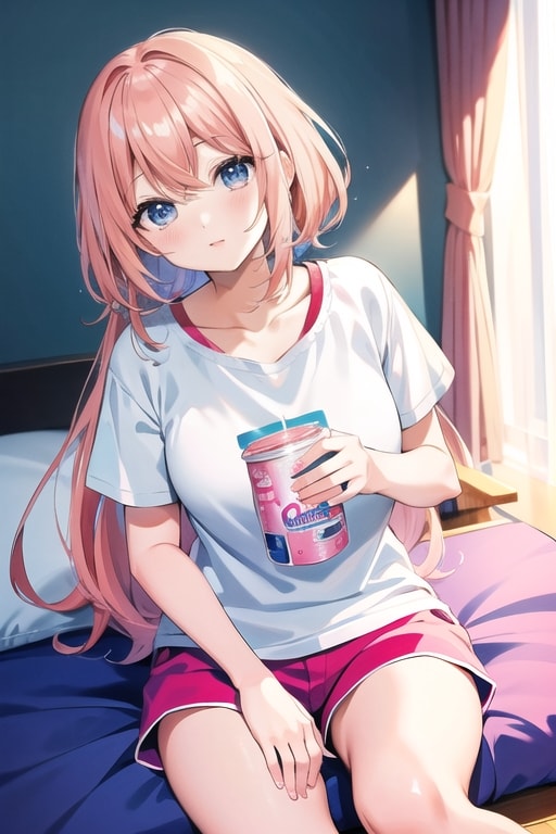 短パンの娘（桃髪） | の人気AIイラスト・グラビア