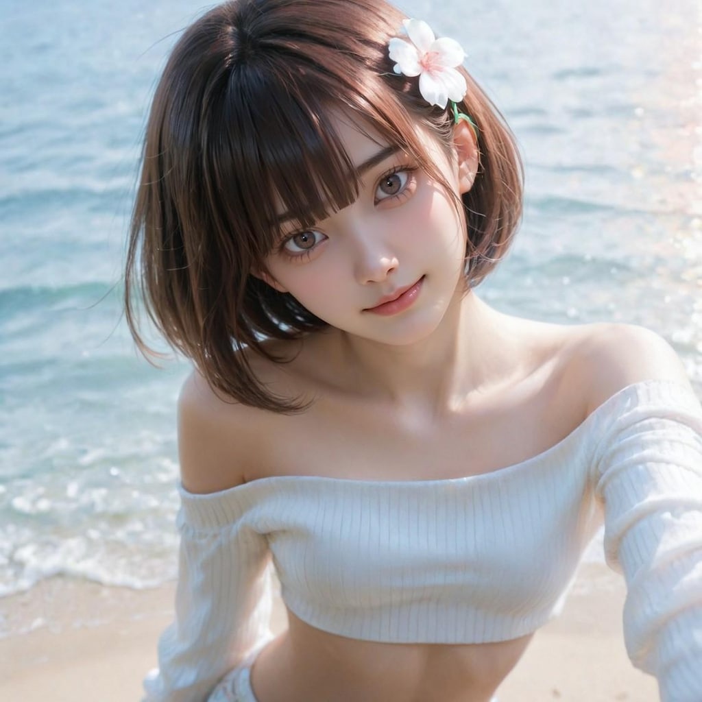 海辺のポートレート