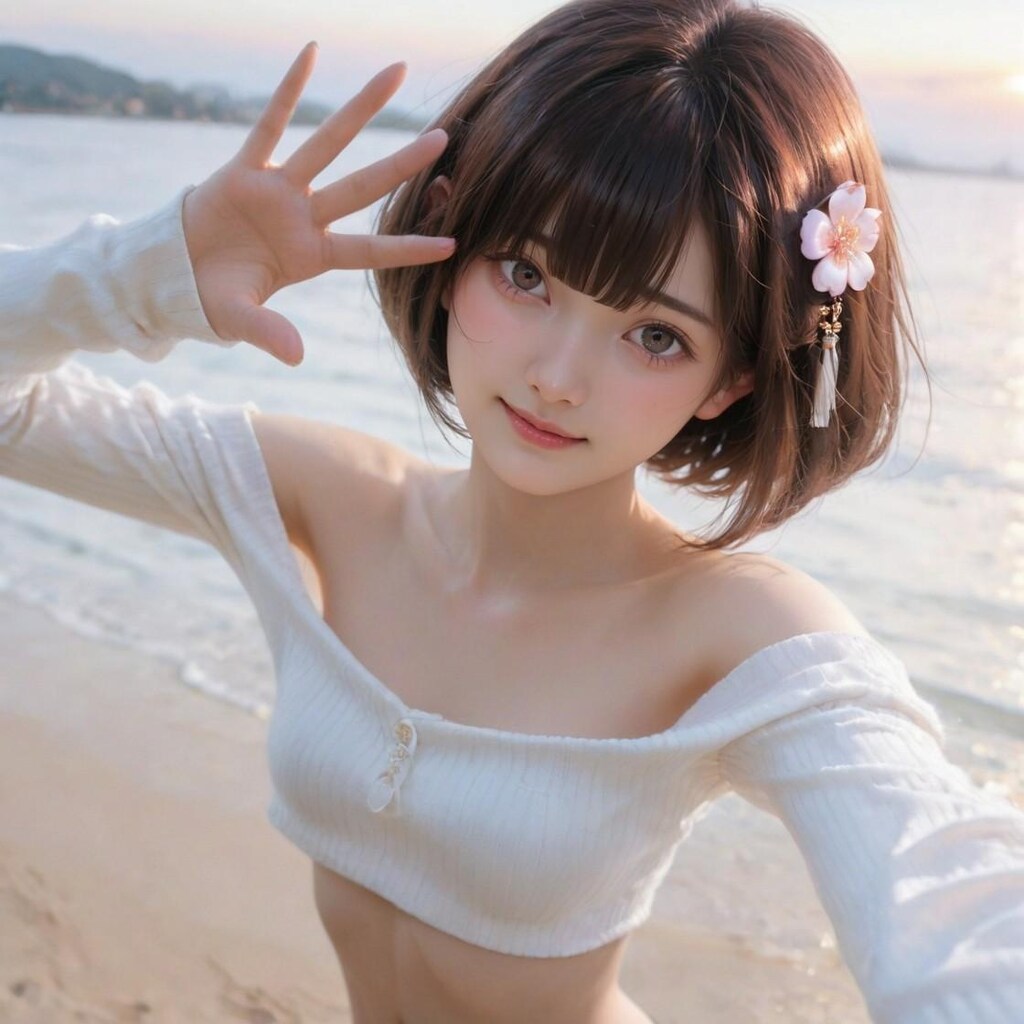 海辺のポートレート