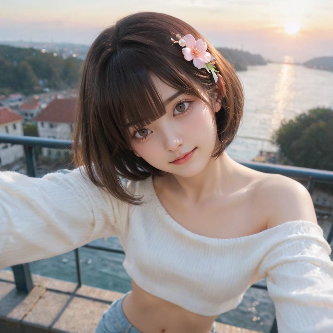 海辺のポートレート | の人気AIイラスト・グラビア