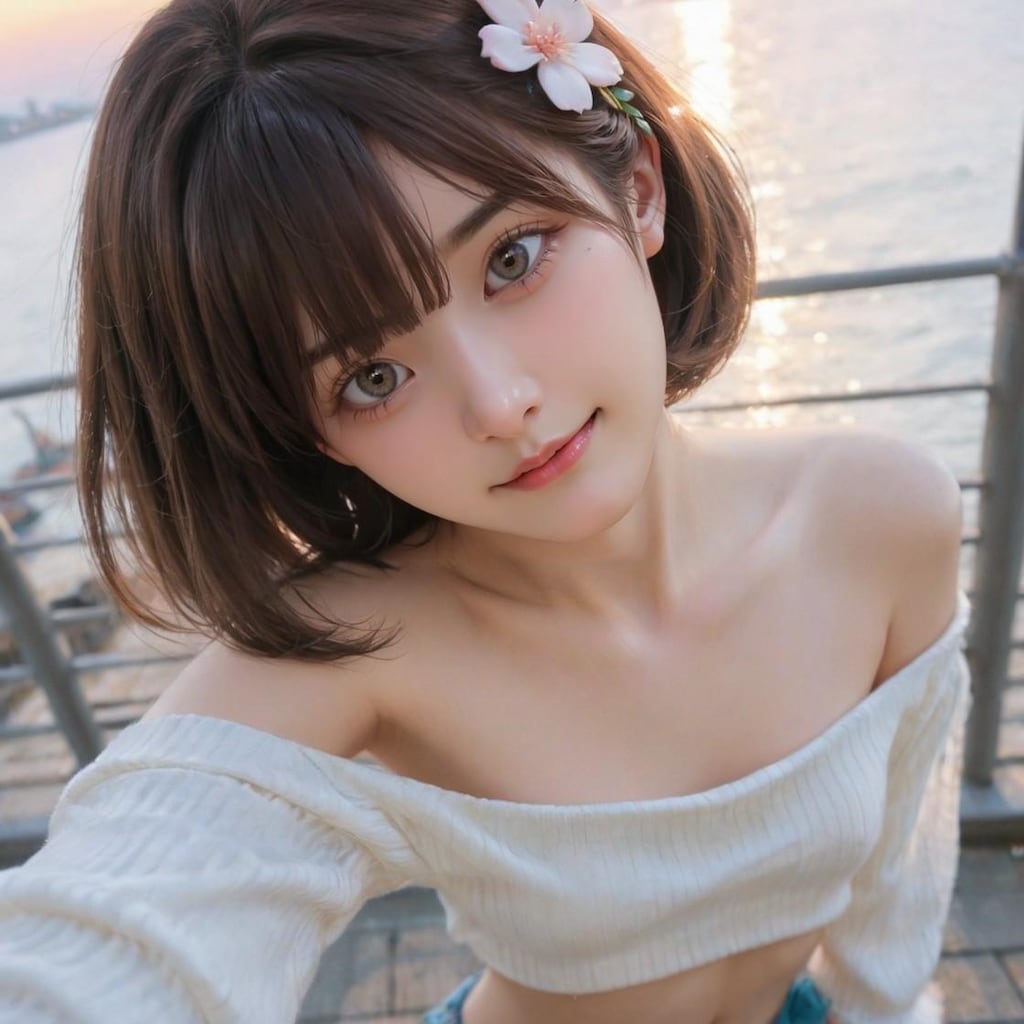 海辺のポートレート