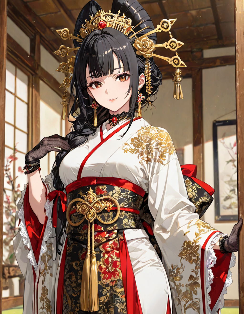 花魁衣装を着た人妻さん