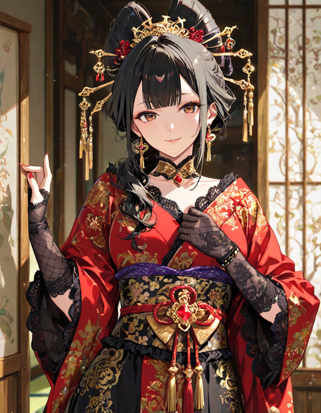花魁衣装を着た人妻さん