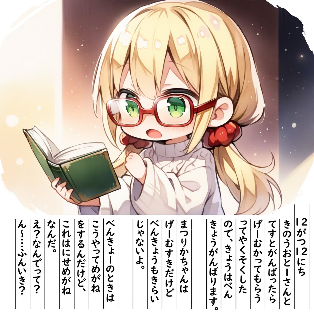 【絵日記】べんきょーがんばるよ