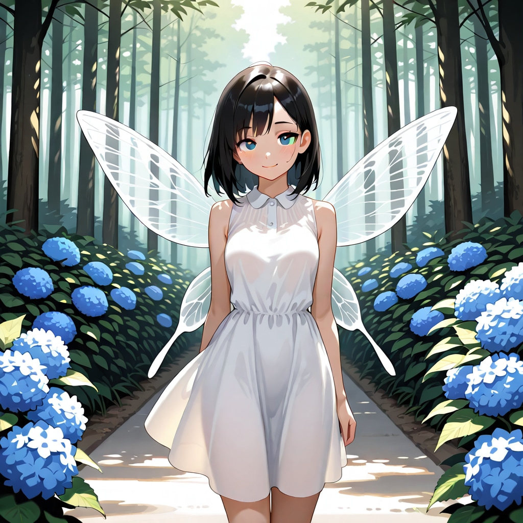 妖精さんと紫陽花と