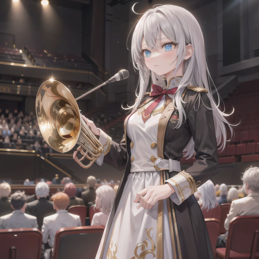 灰髪ロングでブラスバンドの少女２