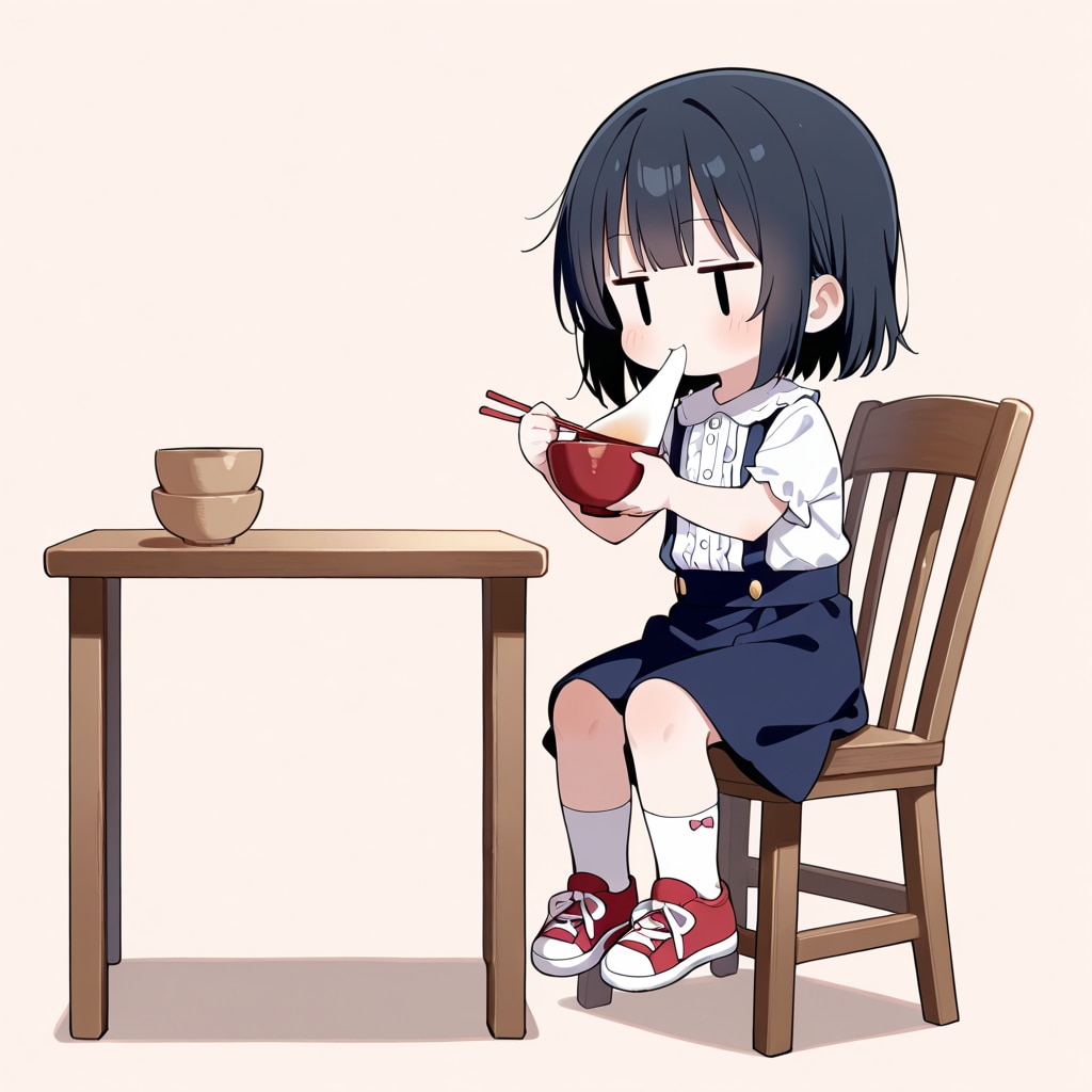 お雑煮を食べる