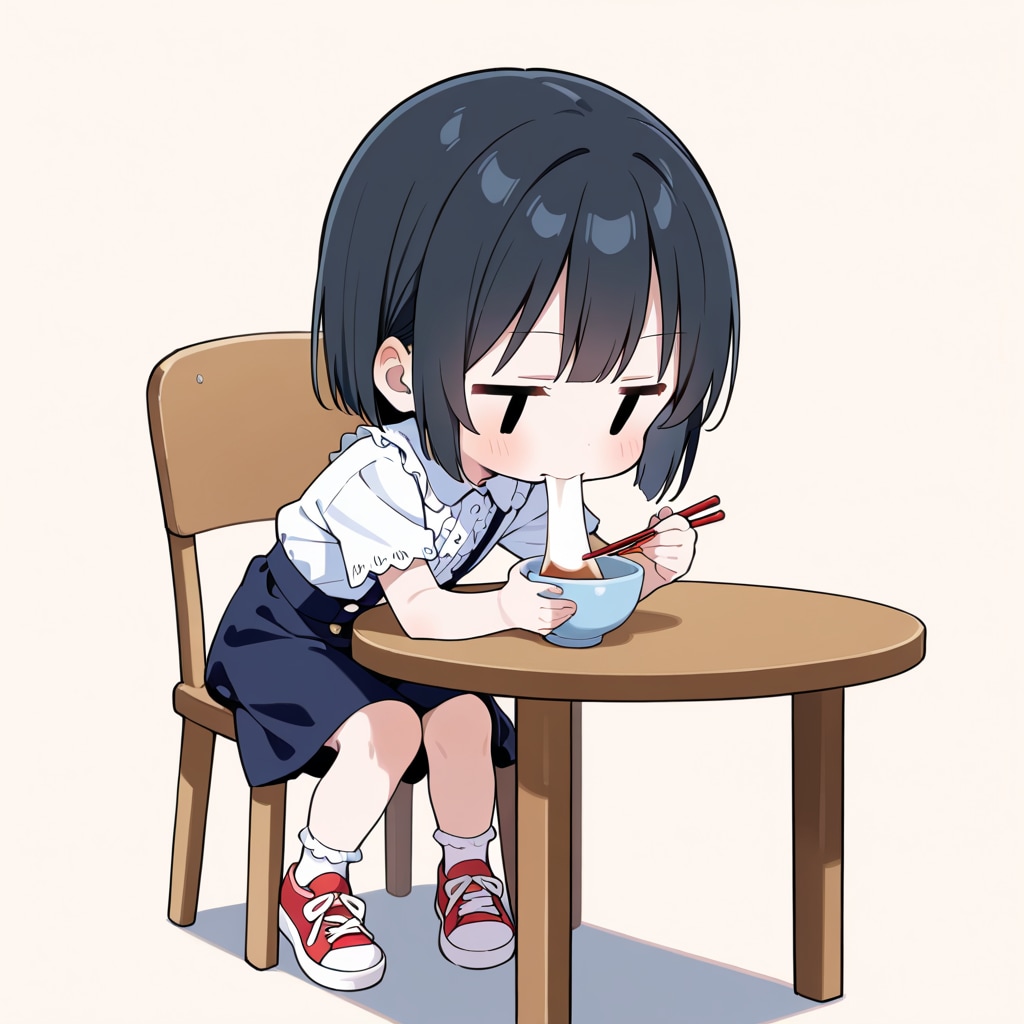 お雑煮を食べる