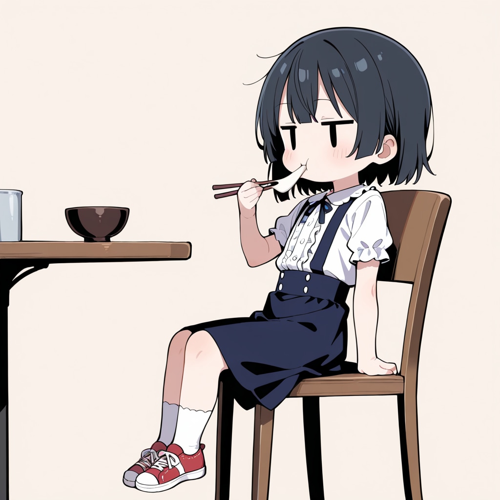 お雑煮を食べる