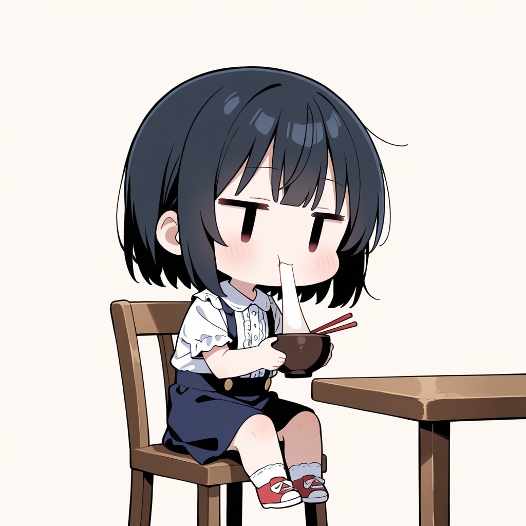 お雑煮を食べる