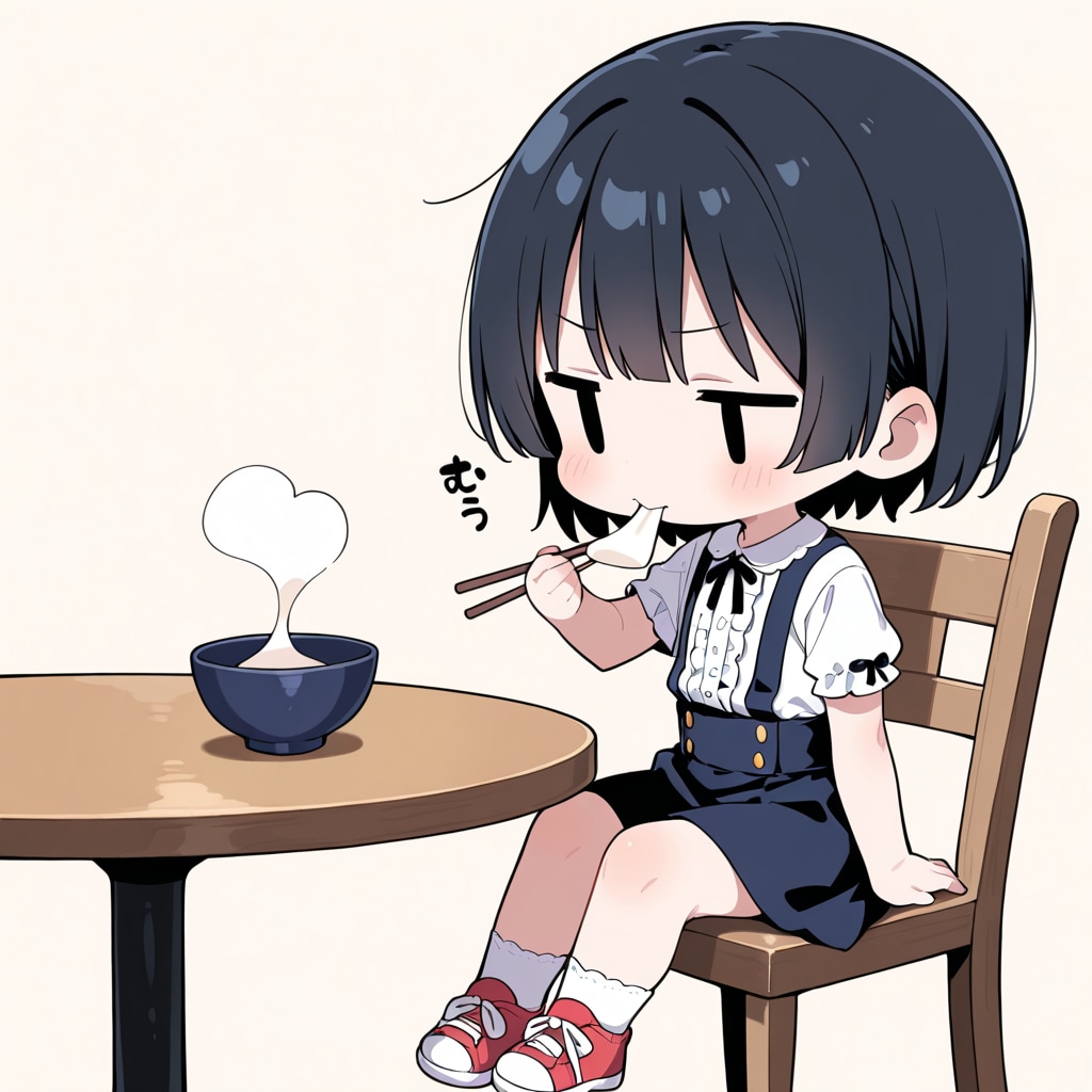 お雑煮を食べる