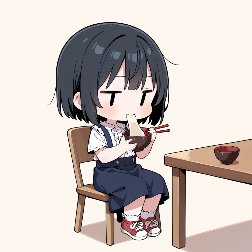 お雑煮を食べる