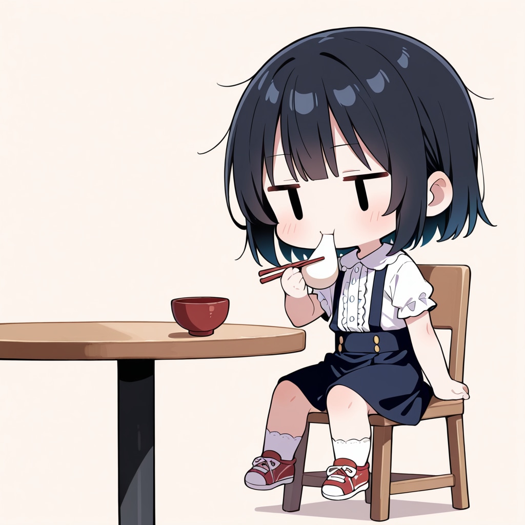 お雑煮を食べる