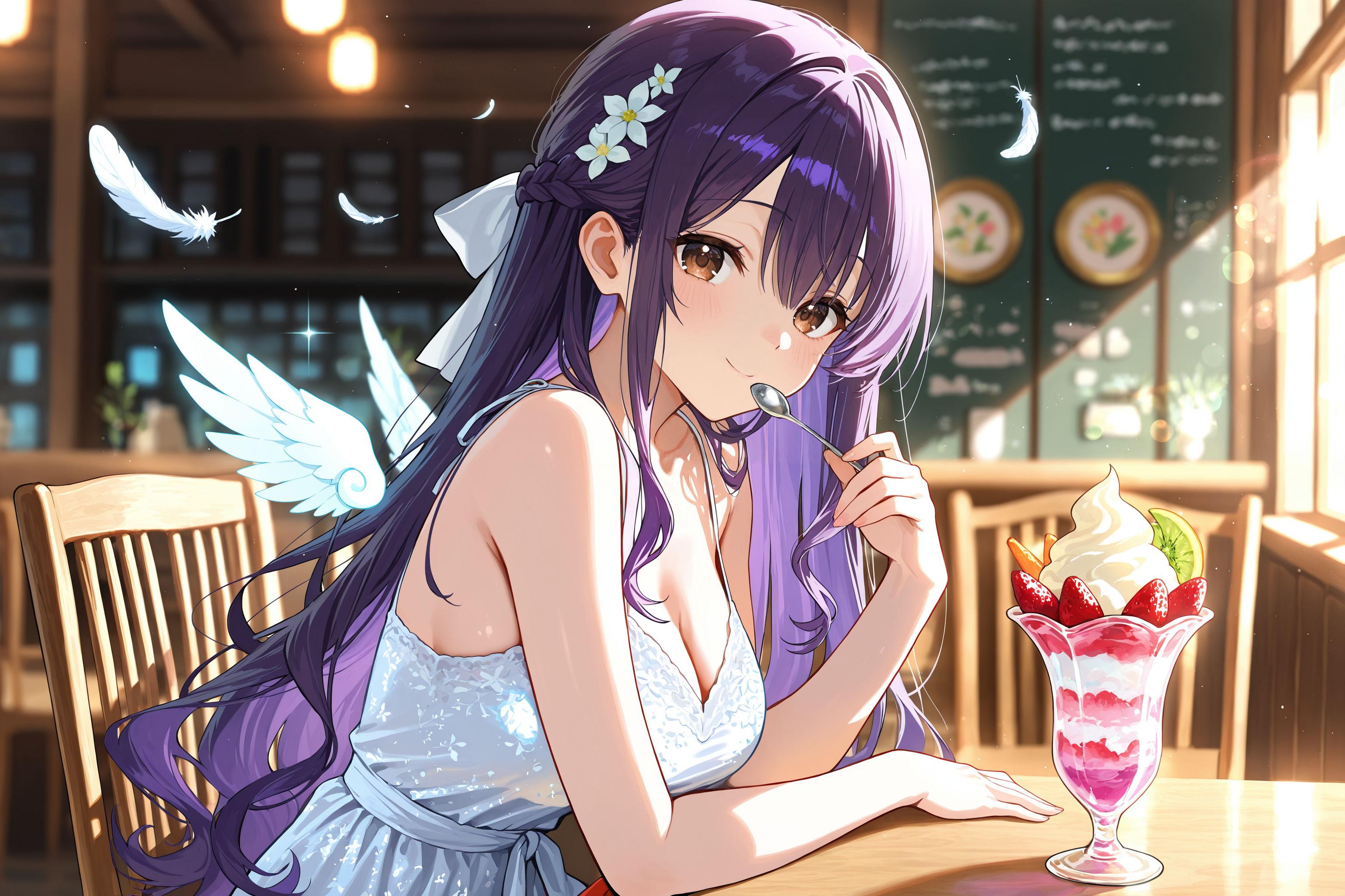 天使さんのスイーツタイム | の人気AIイラスト・グラビア