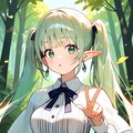 森でたたずむエルフの娘♪　（Embeddingの確認習作） 7枚目