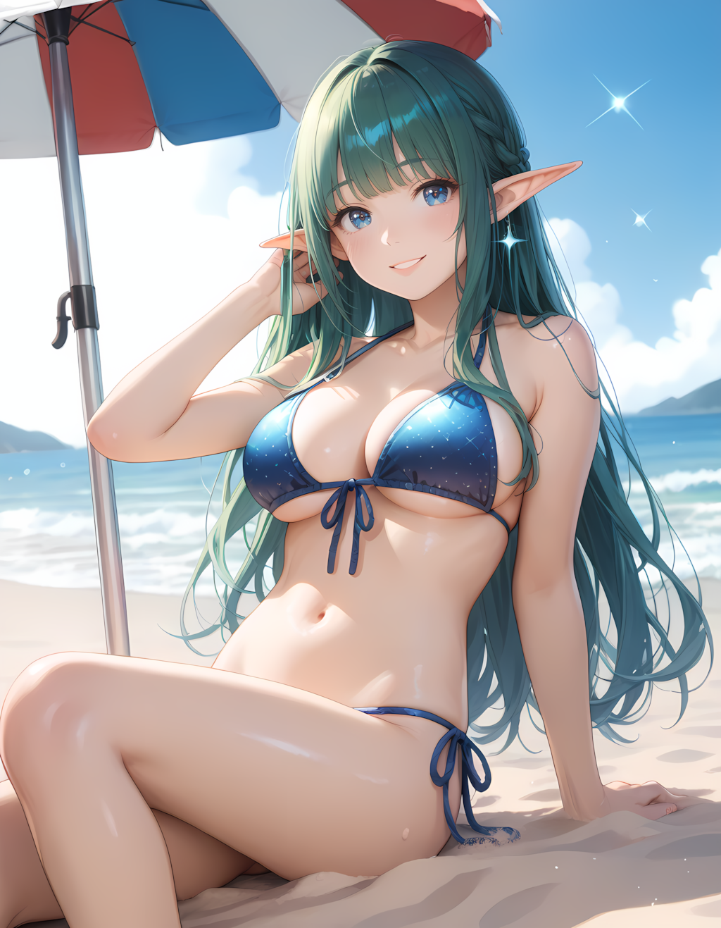 エルフさんと海