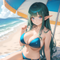 エルフさんと海 2枚目