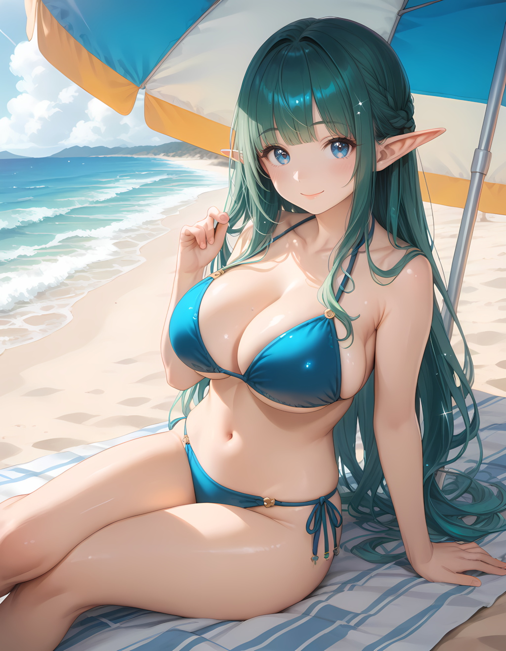 エルフさんと海