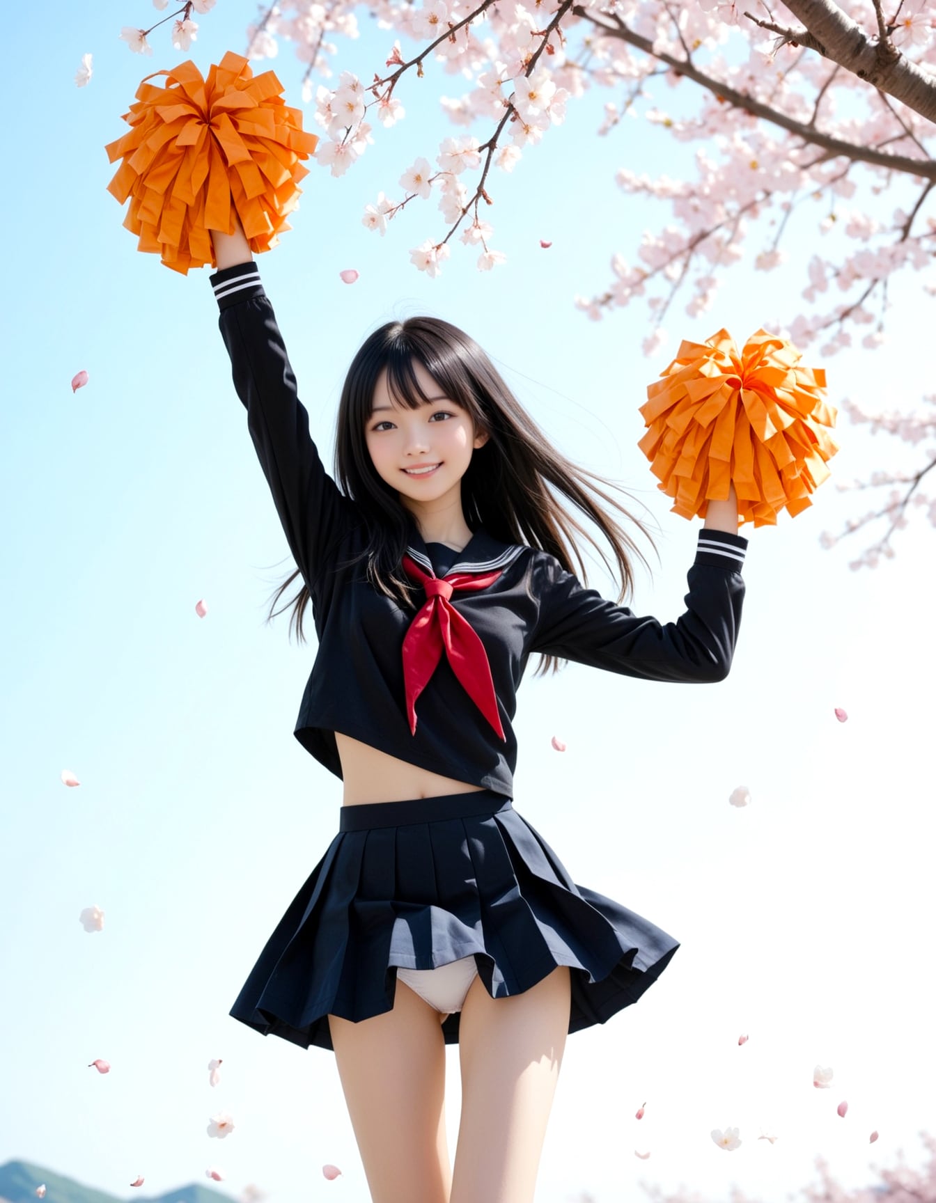 制服で応援・パンチラ