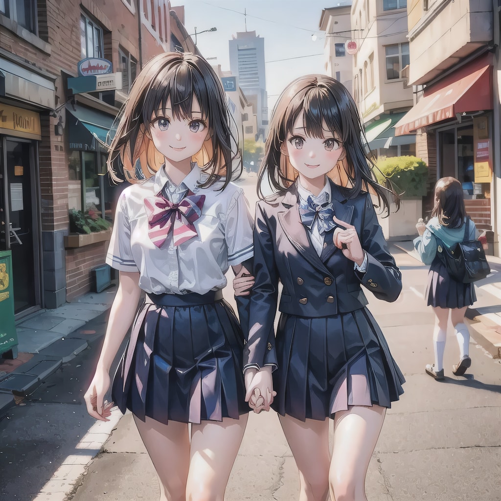 黒髪ロングでブレザーの少女３２