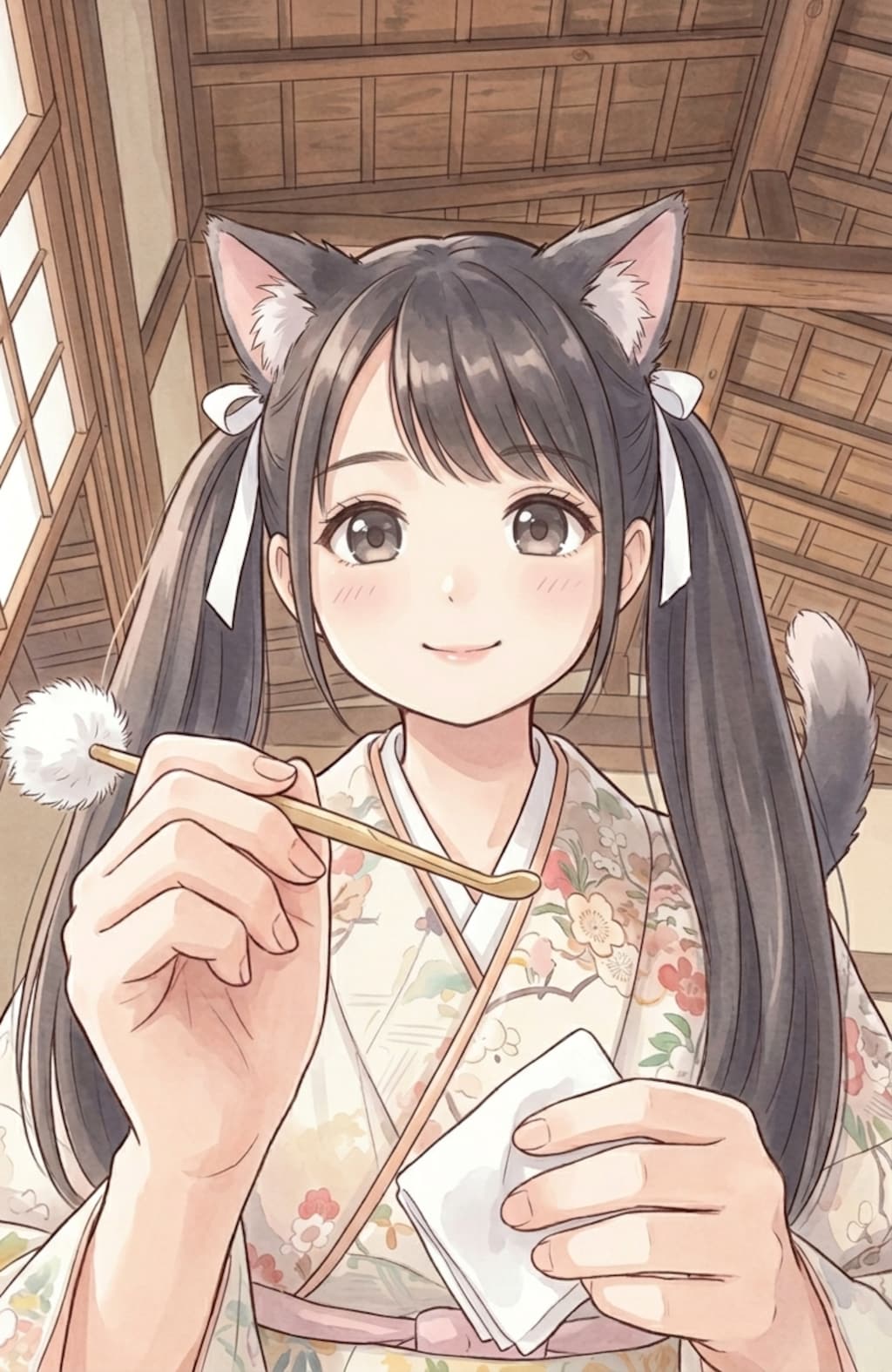 黒ツイにゃん。3月3日  #耳かきの日