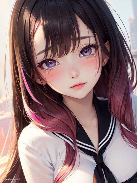 涙目女の子