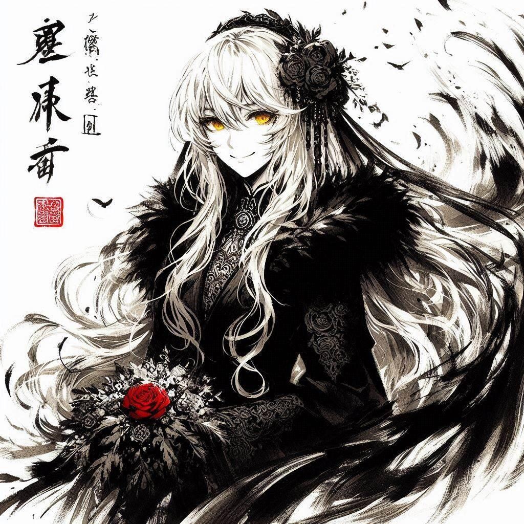 墨絵風ウェディングエリザベス