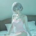 ピンクの水着×妊婦 9枚目