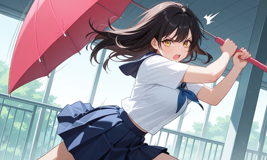 傘振り回したら