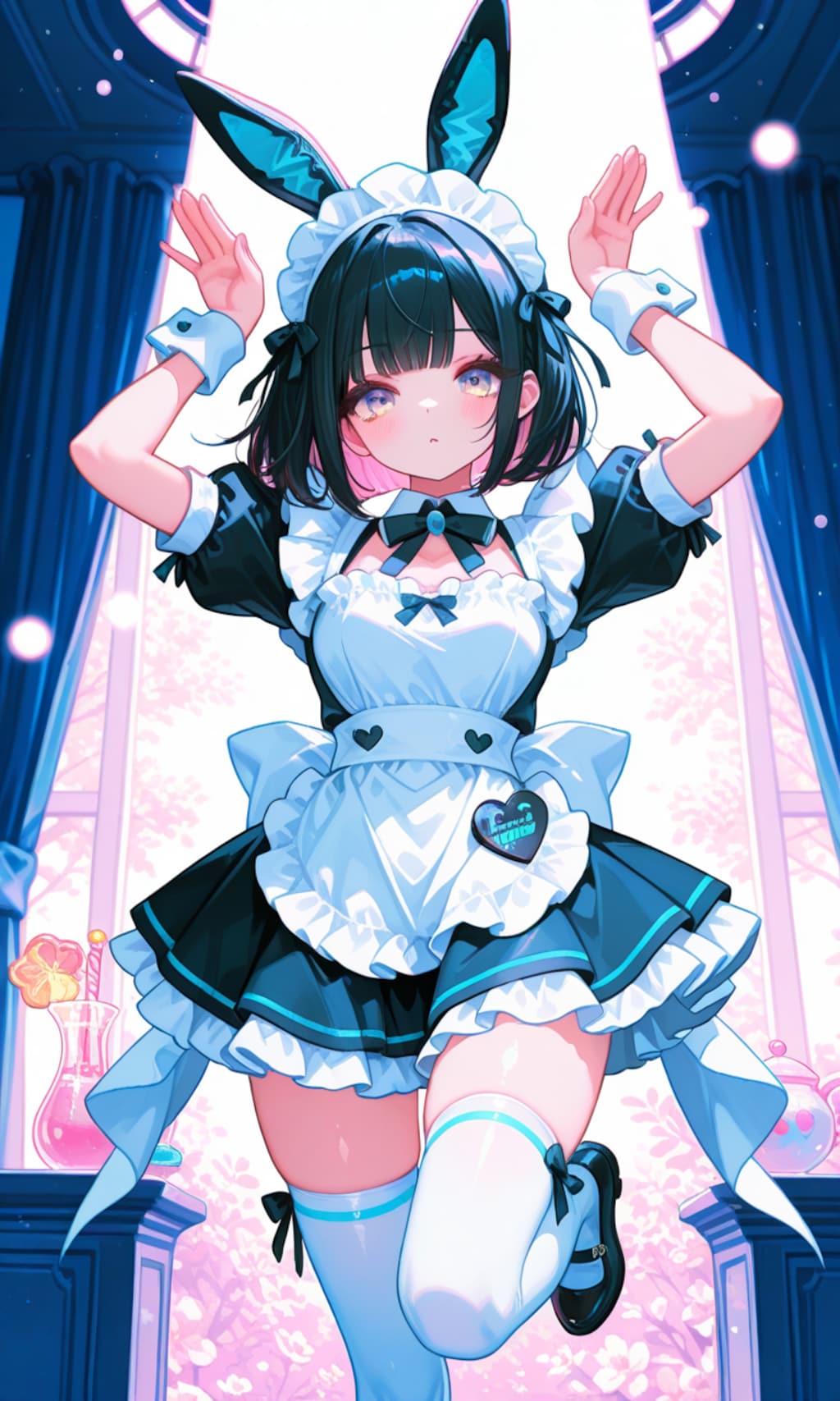 うさみみポーズのメイドさん