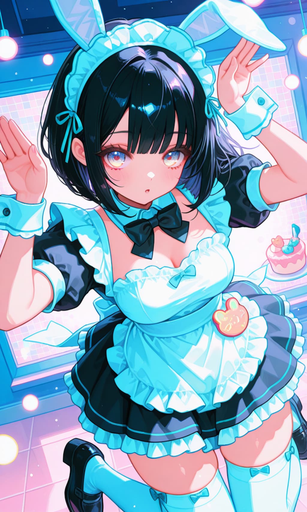 うさみみポーズのメイドさん