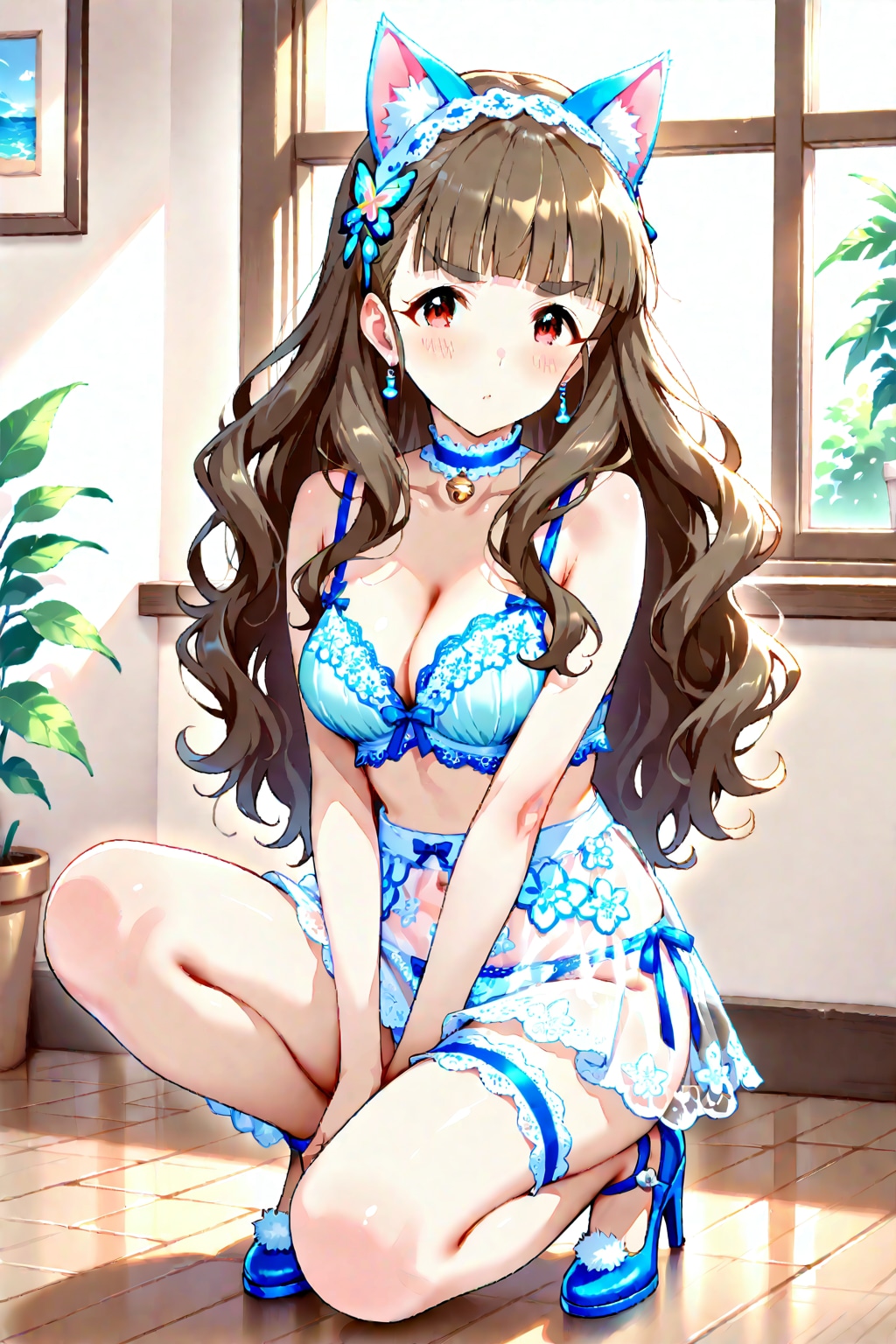 アナスタシア、神谷奈緒@猫耳カチューシャ＆ランジェリー