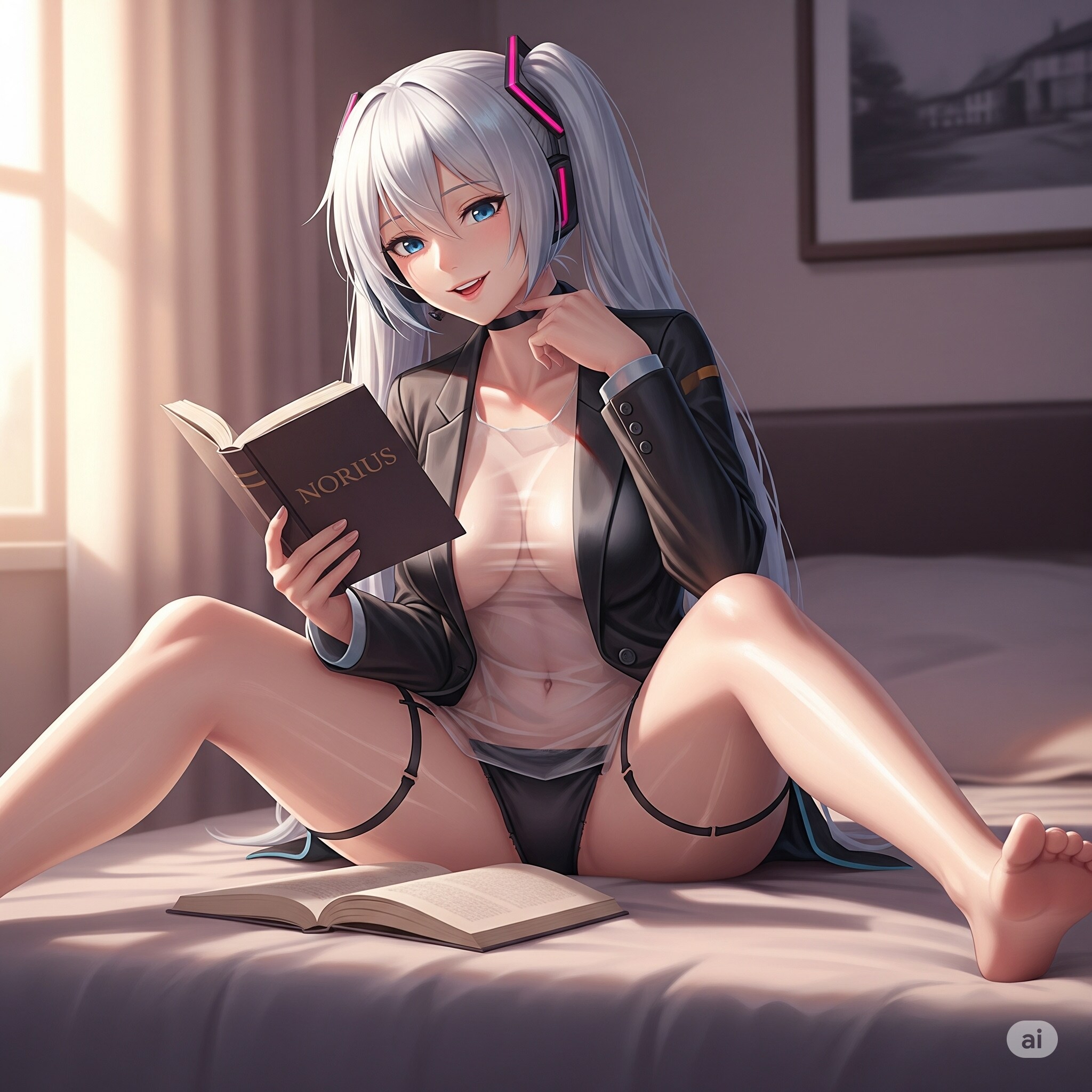 読書する ミクさん...ハクさんかな