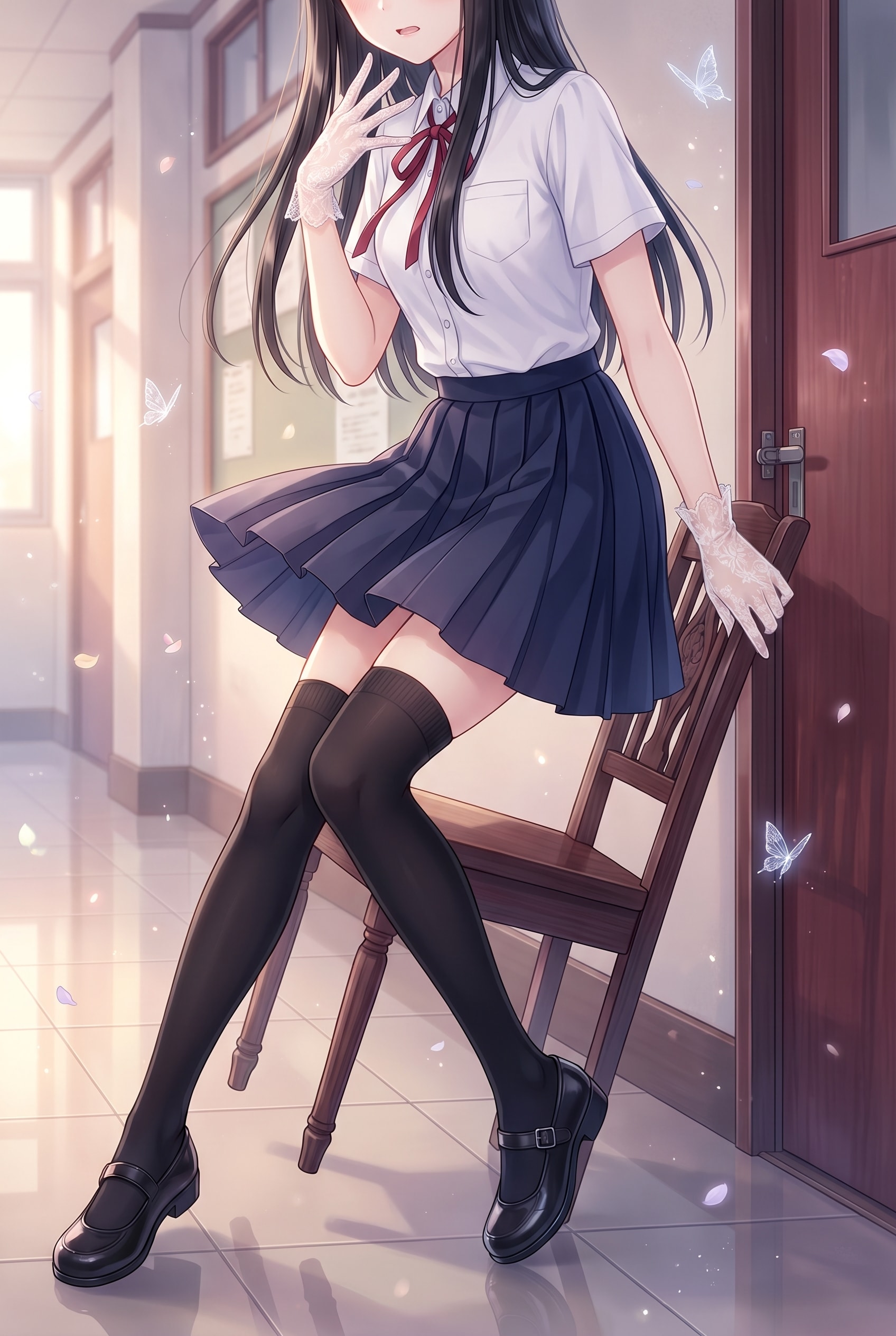 静寂の紅紐制服 | の人気AIイラスト・グラビア