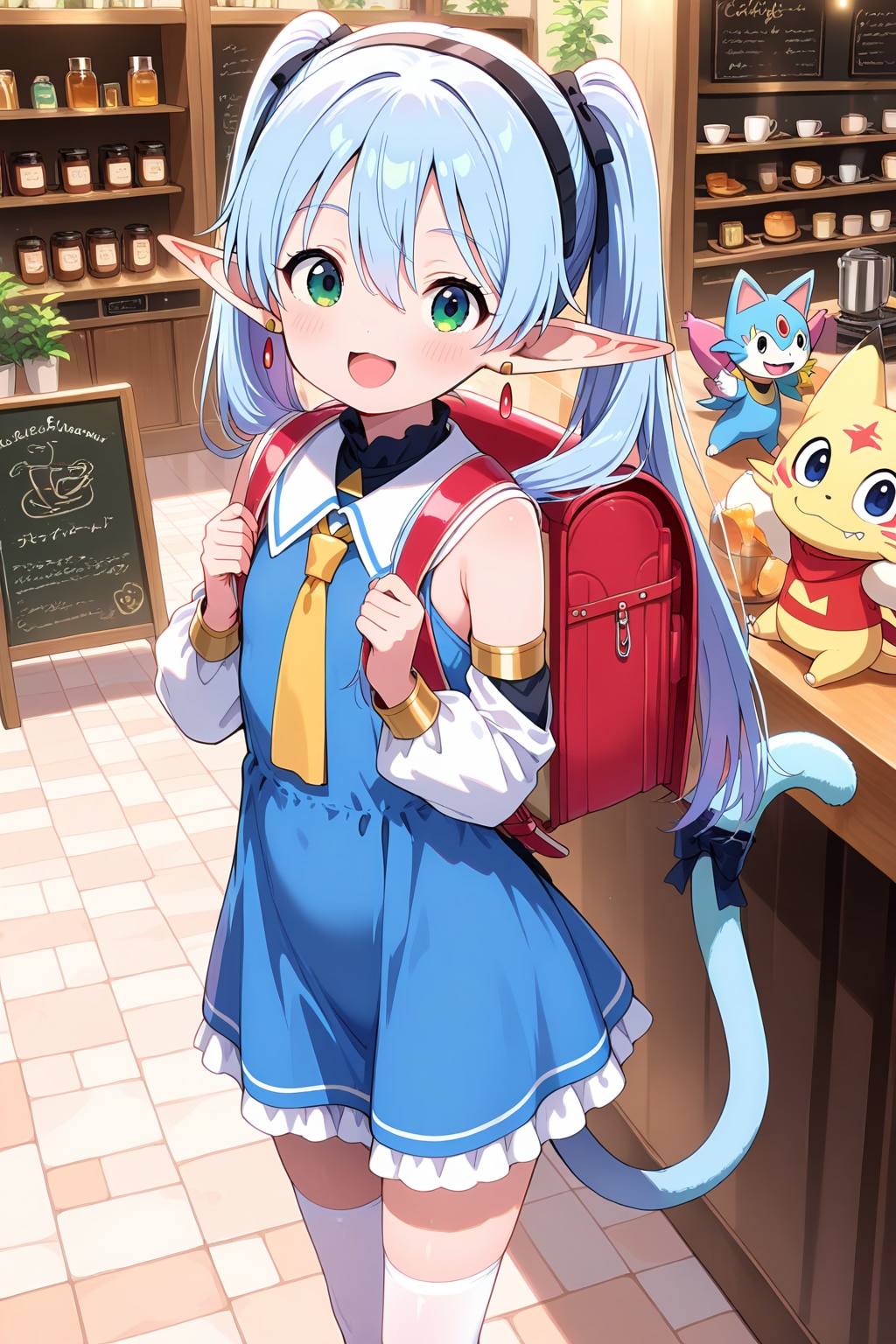 下校中のエルフの女の子