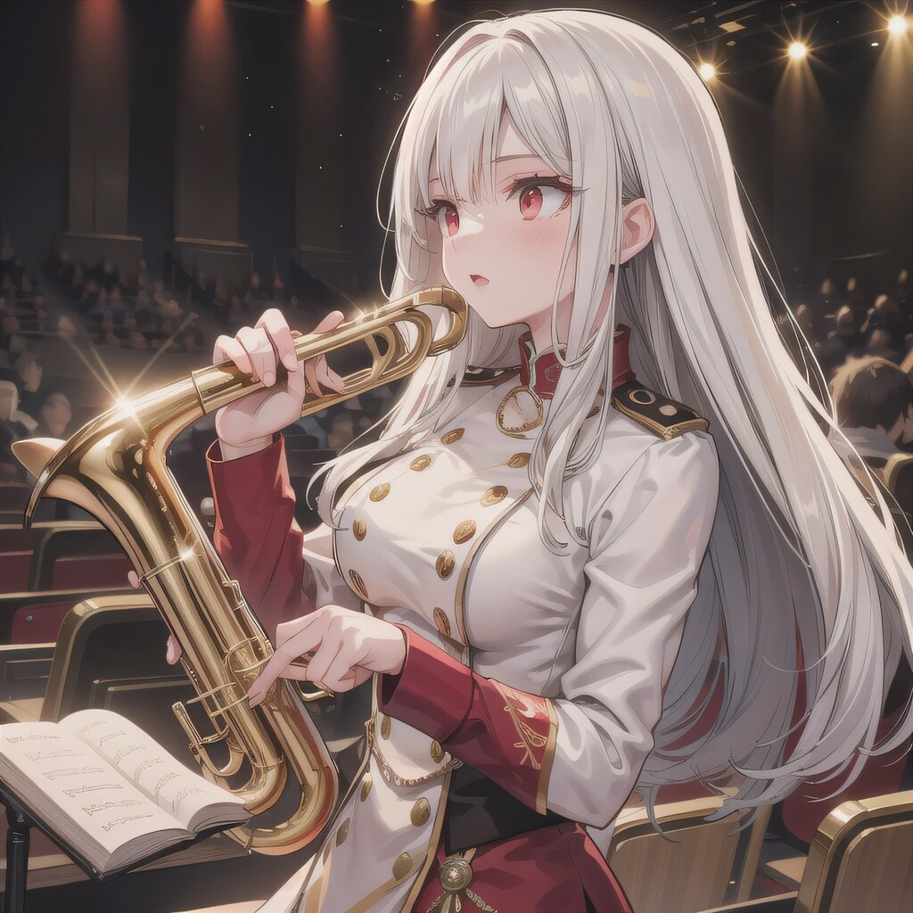 銀髪ロングでブラスバンドの少女８