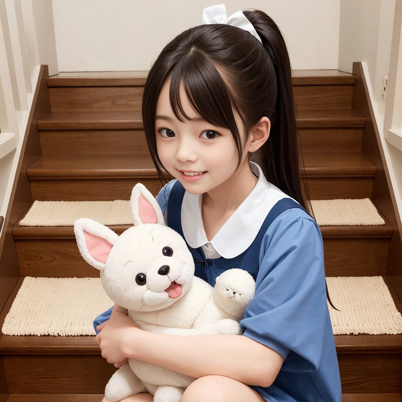 階段少女