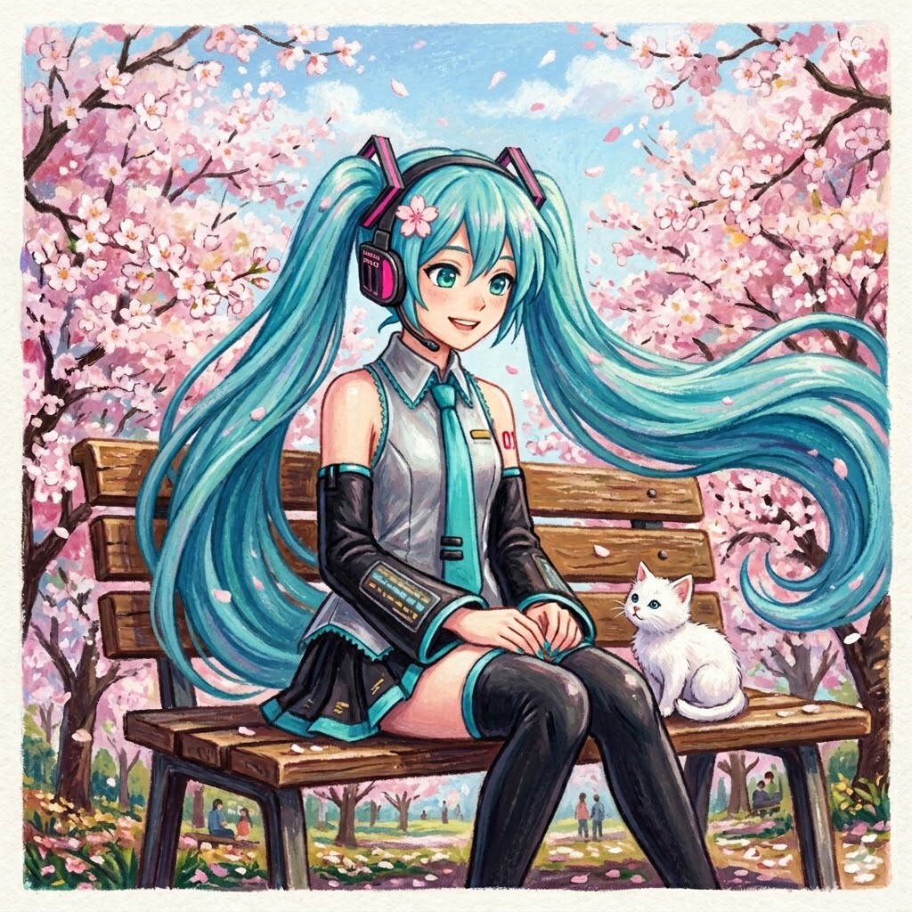 オイルパステル 初音ミク