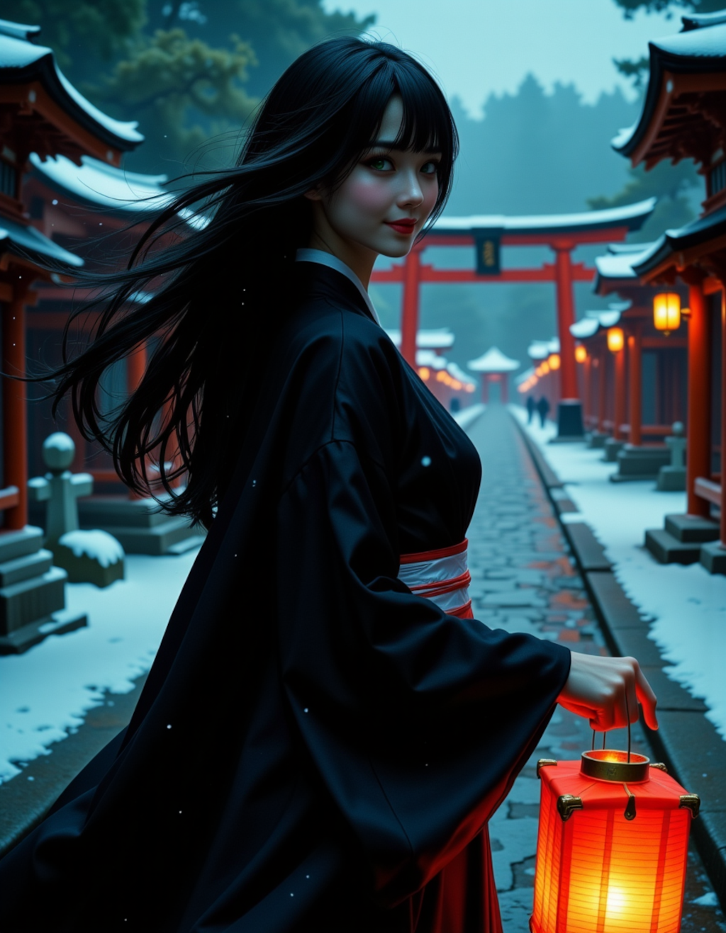 大晦日の妖精：ささ、こちらです。足元にお気をつけて。無事に新年までご案内するのが私の務めでございます。