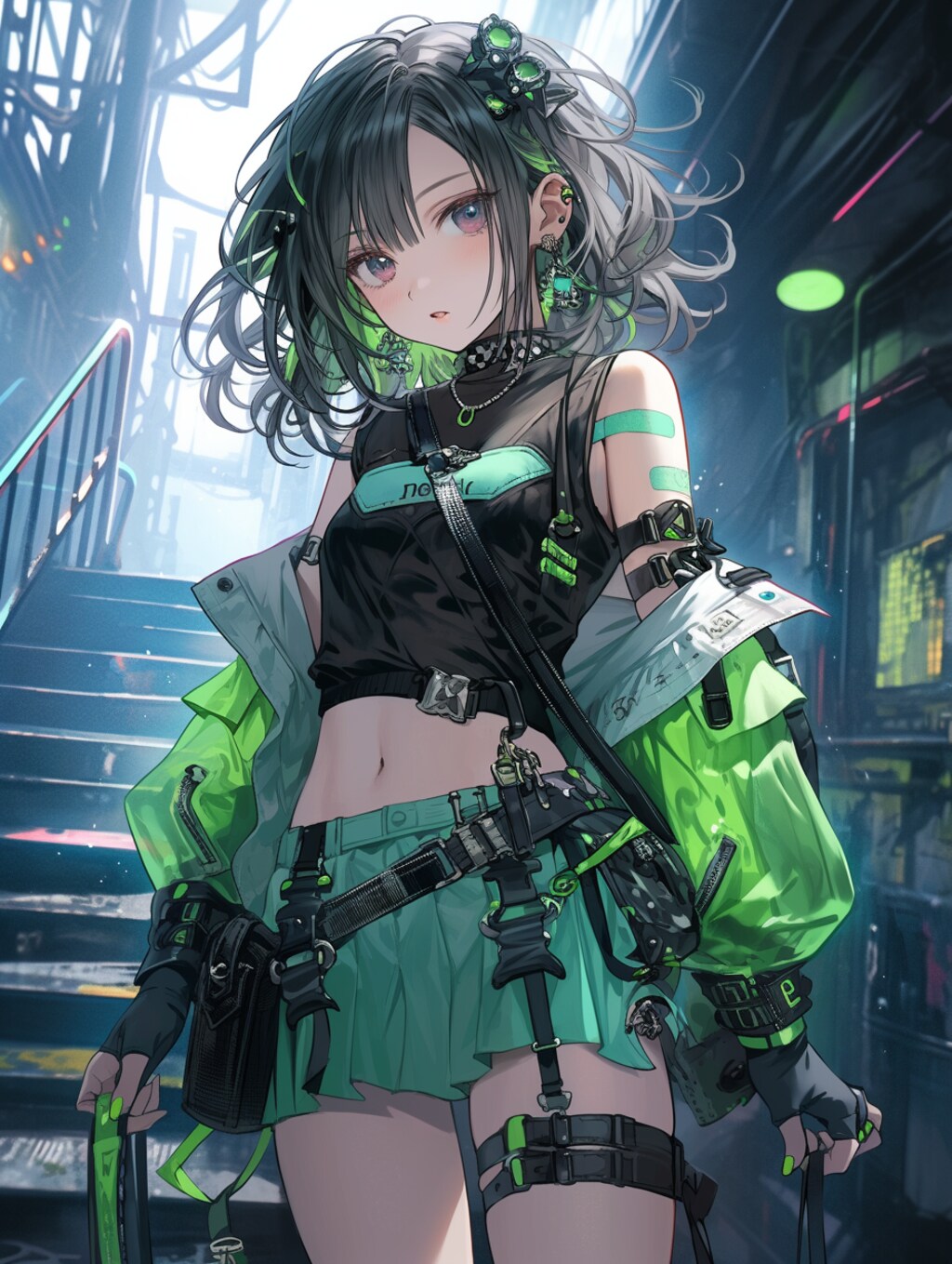 ライトグリーンなサイバーパンク魔法少女
